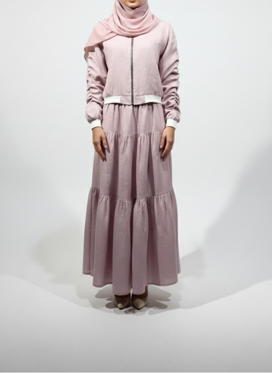 بدلة لينن تنورة + جاكيت