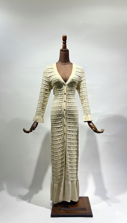 فستان كم طويل ازرار