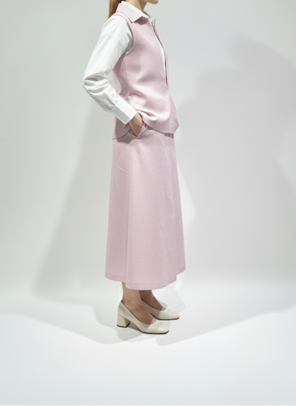 بدلة لينن تنورة مع سديري