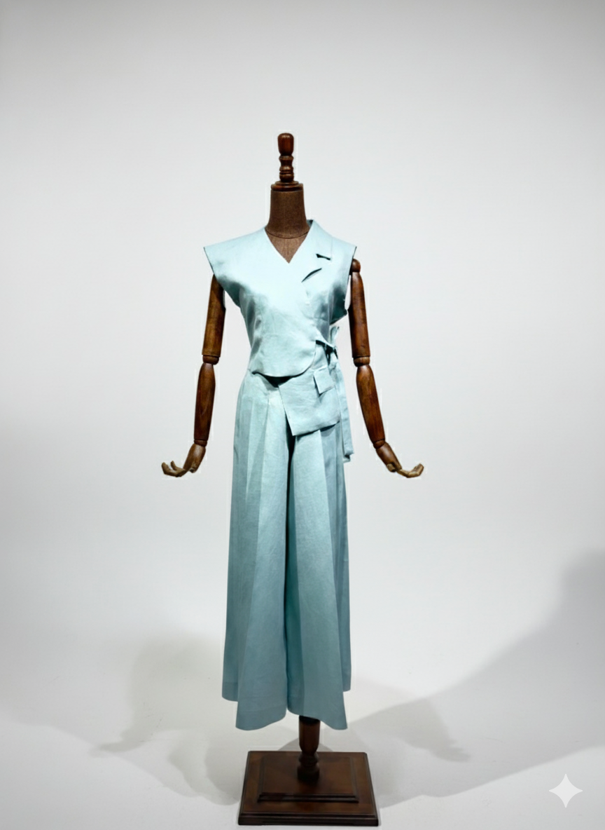 بدلة لينن حفر بنطلون