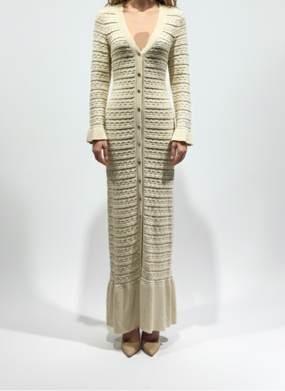 فستان كم طويل ازرار