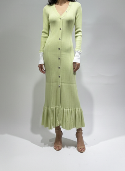 فستان بكم طويل و أزرار