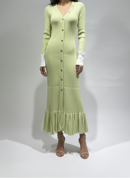 فستان بكم طويل و أزرار