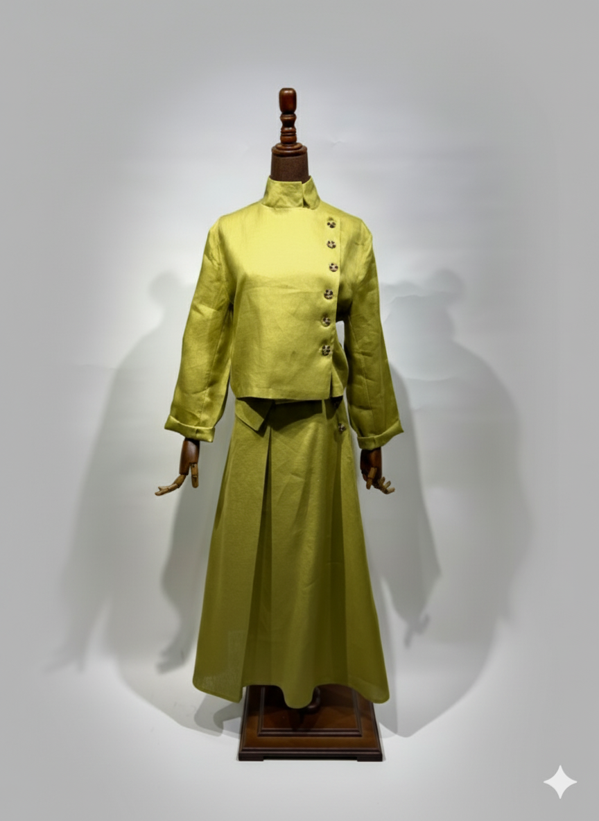 بدلة لينن جاكيت مع تنورة