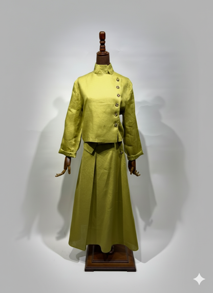 بدلة لينن جاكيت مع تنورة