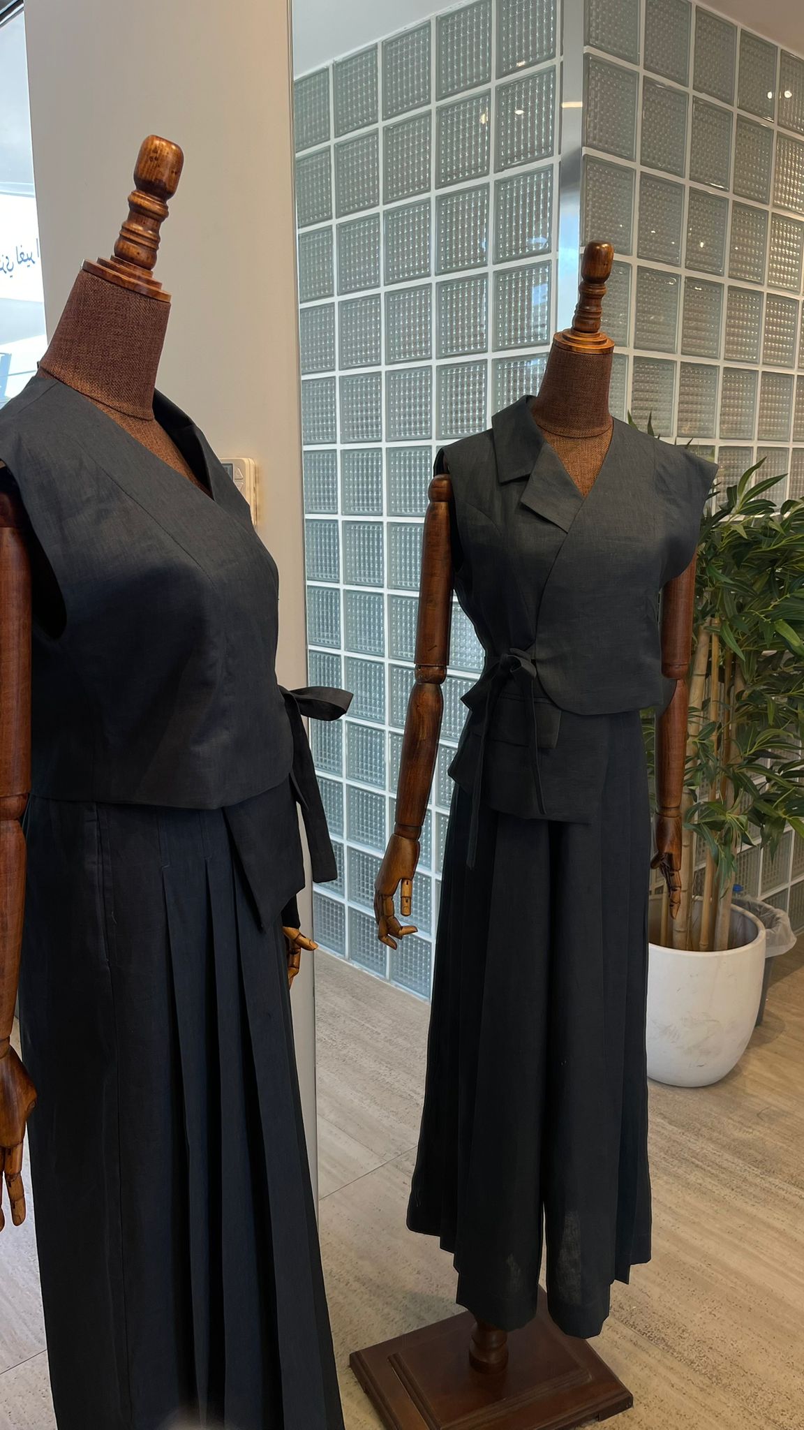 بدلة لينن حفر بنطلون