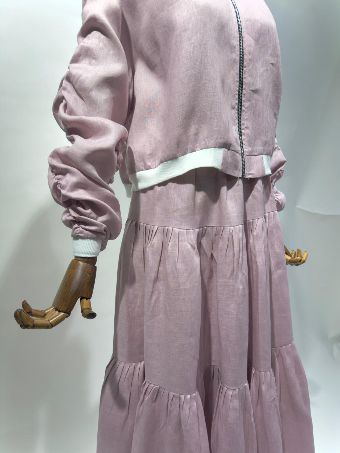 بدلة لينن تنورة + جاكيت