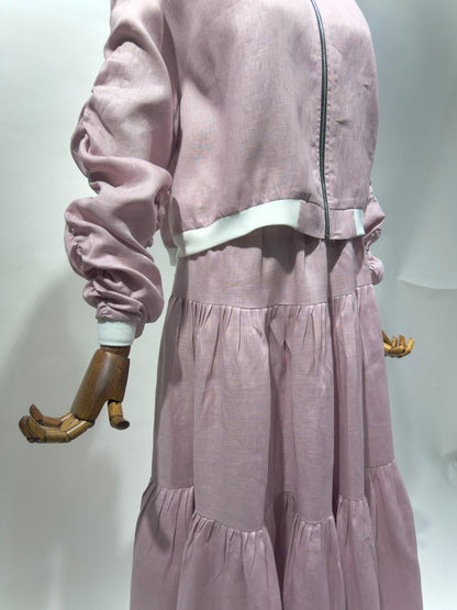 بدلة لينن تنورة + جاكيت