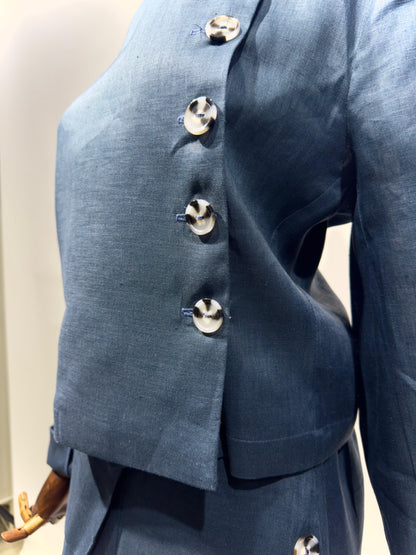 بدلة لينن جاكيت مع تنورة