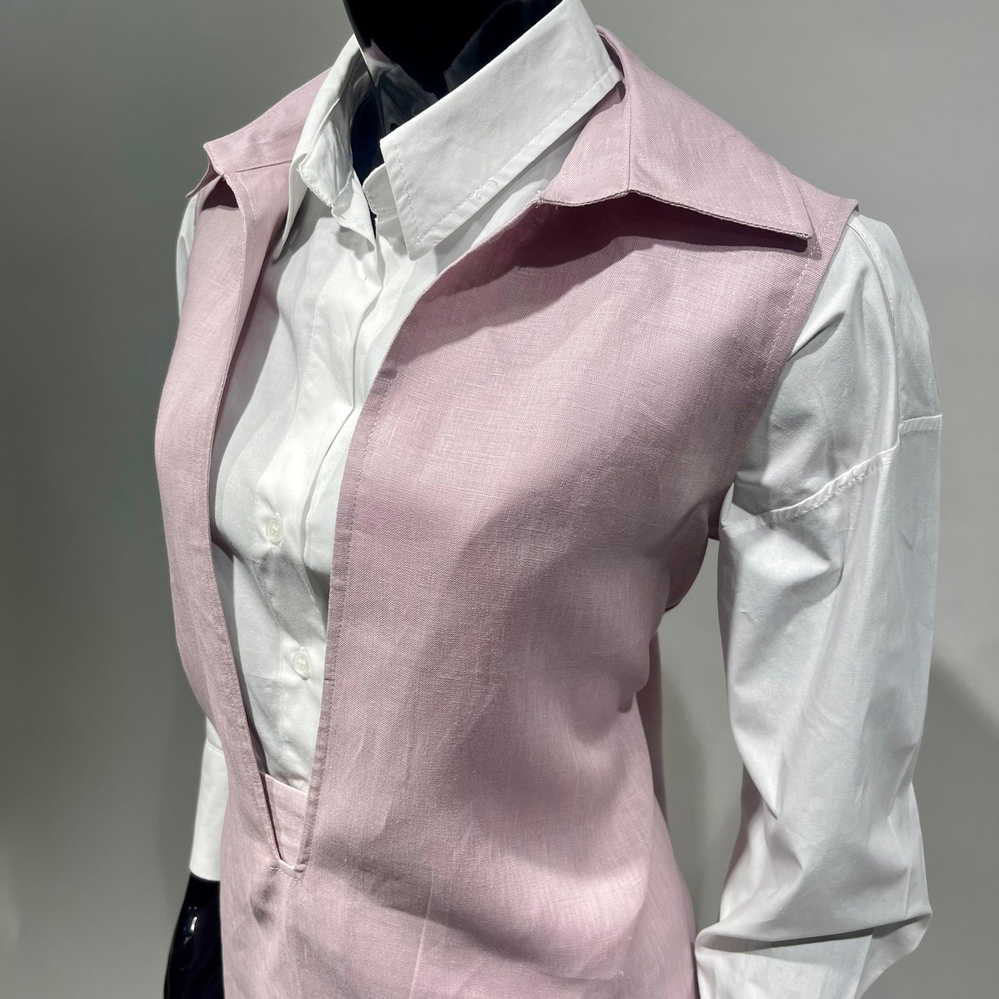 بدلة لينن تنورة مع سديري