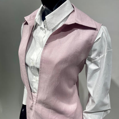 بدلة لينن تنورة مع سديري