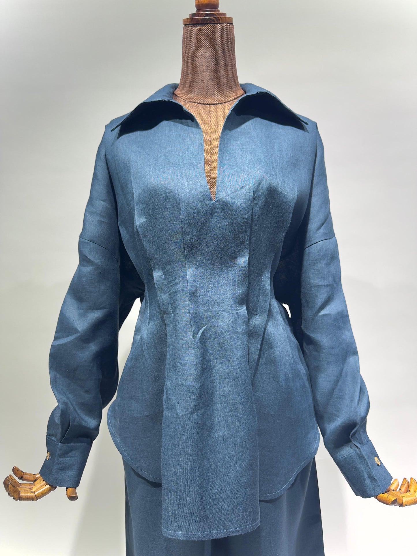 بدلة لينن قميص مع بنطلون