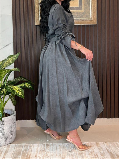 بدلة بلوزة لف مع تنورة