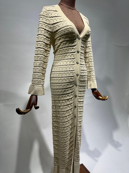 فستان كم طويل ازرار