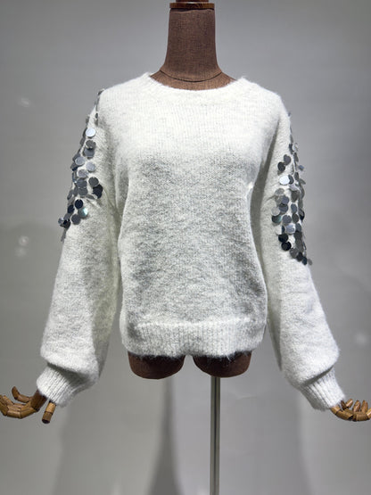 بلووزة صوف مع ترتر